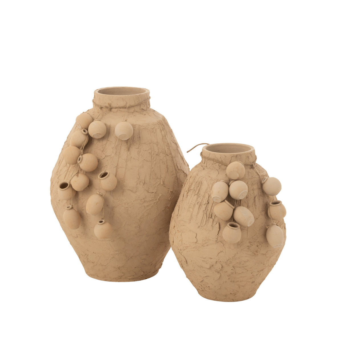 Vaso + Vasi Sospesi Argilla Naturale Piccoli