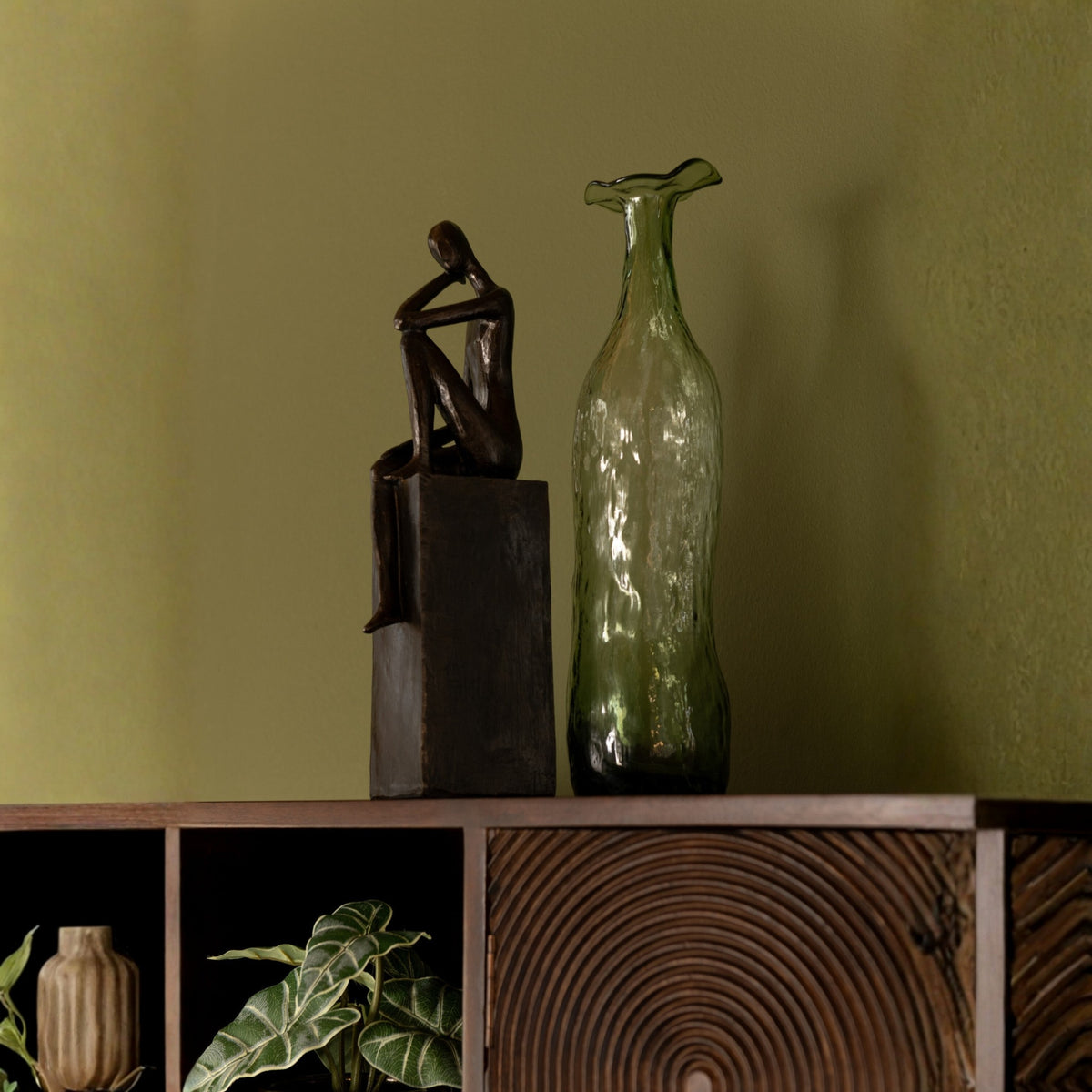 Figura su piedistallo Poly marrone scuro Set da 2 J-Line