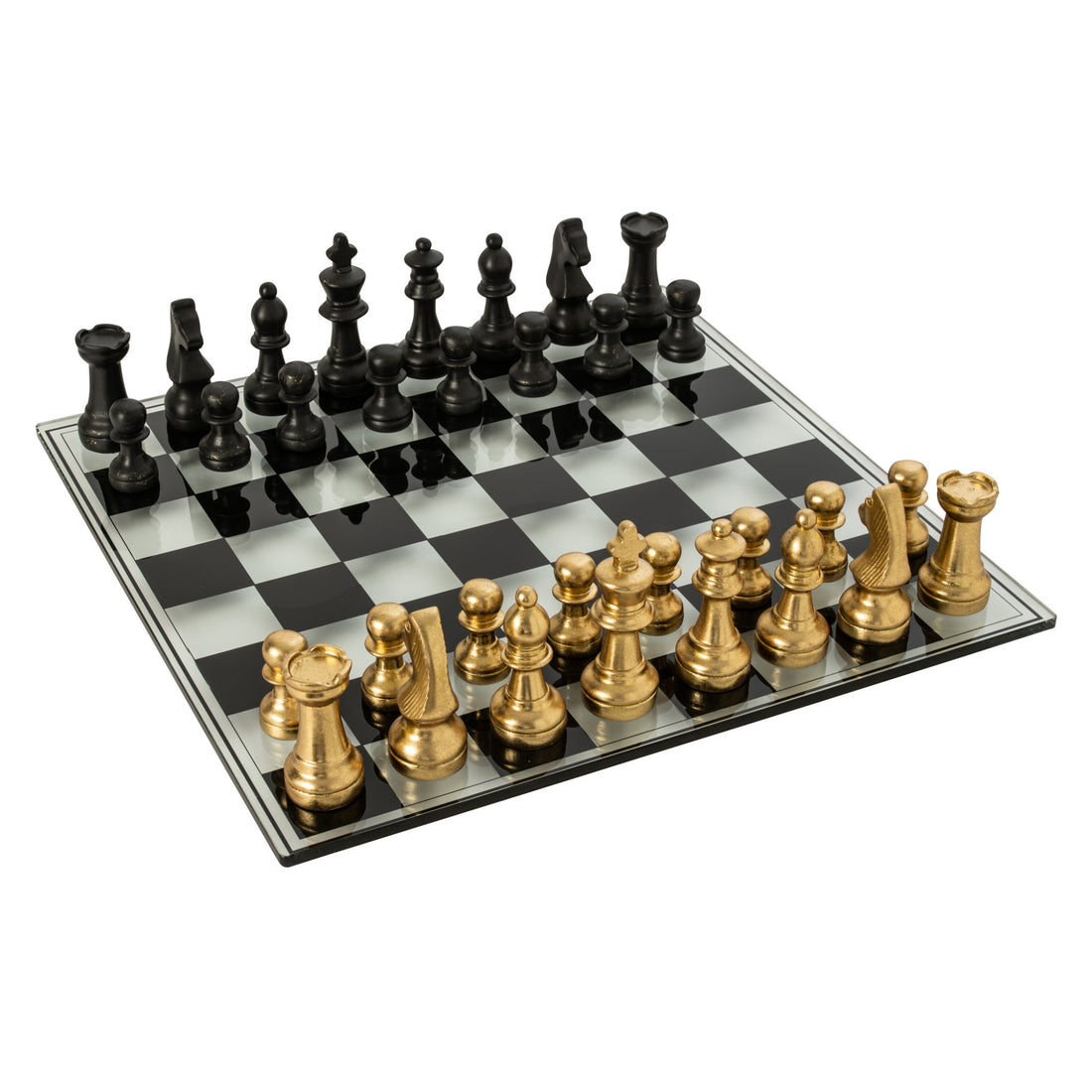 Set da scacchi Plateay Oro/Nero in poliresina J-Line