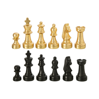 Set da scacchi Plateay Oro/Nero in poliresina J-Line