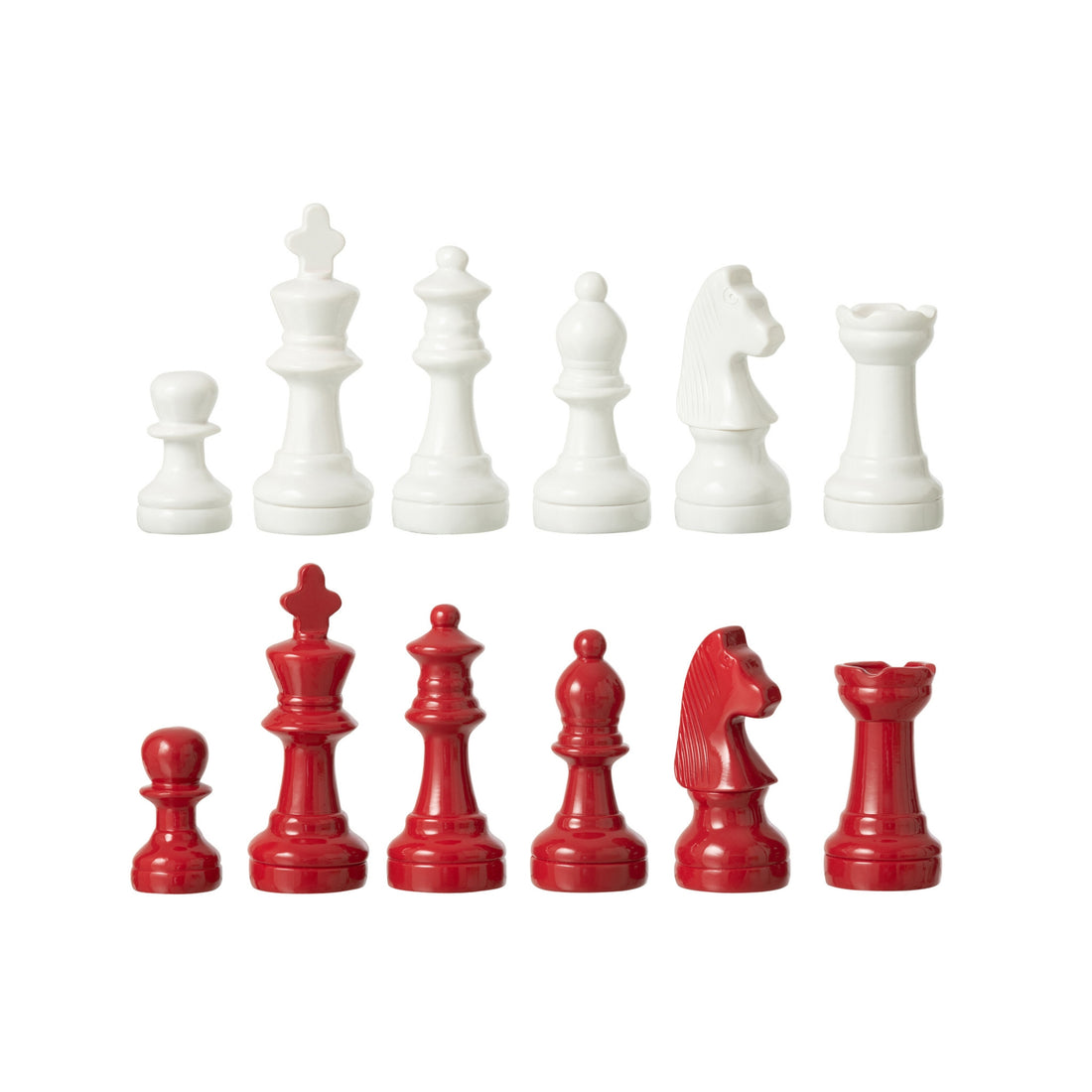 Set da scacchi in poliresina bianco/rosso natalizio J-Line