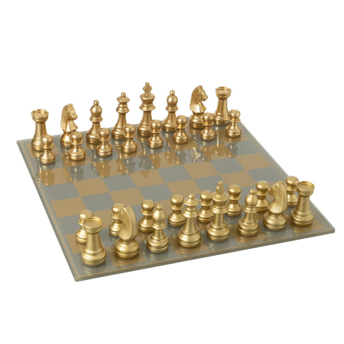 Set da scacchi Plateay in poliresina color oro J-Line