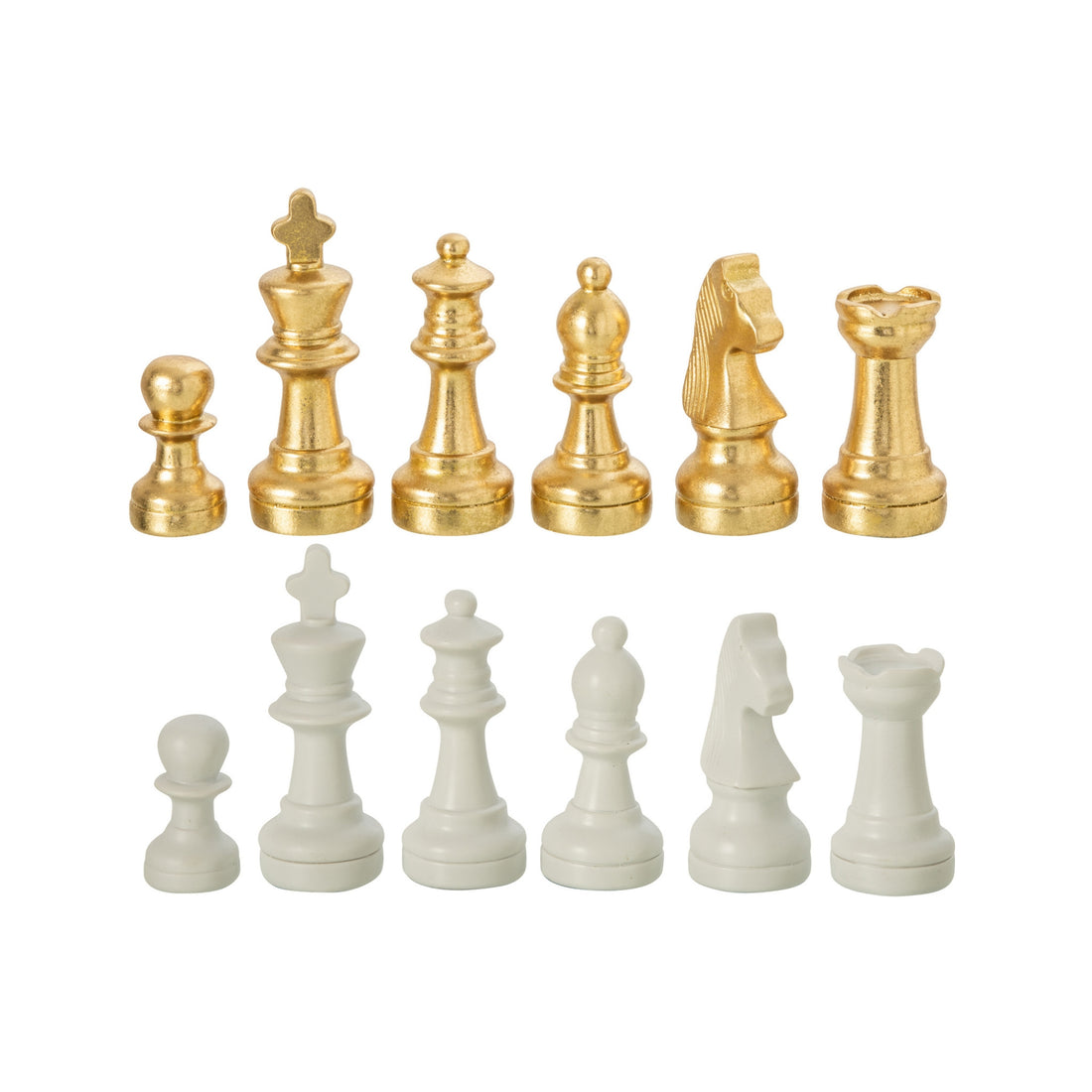 Set da scacchi Plateay in poliresina bianco/oro J-Line