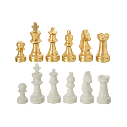 Set da scacchi Plateay in poliresina bianco/oro J-Line