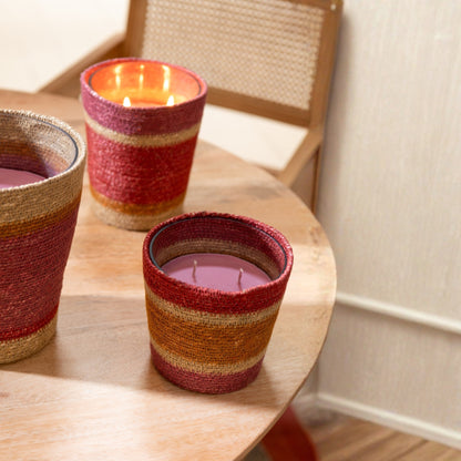 Candela profumata Cestino in cera Bordeaux Small - 45 ore J-Line
