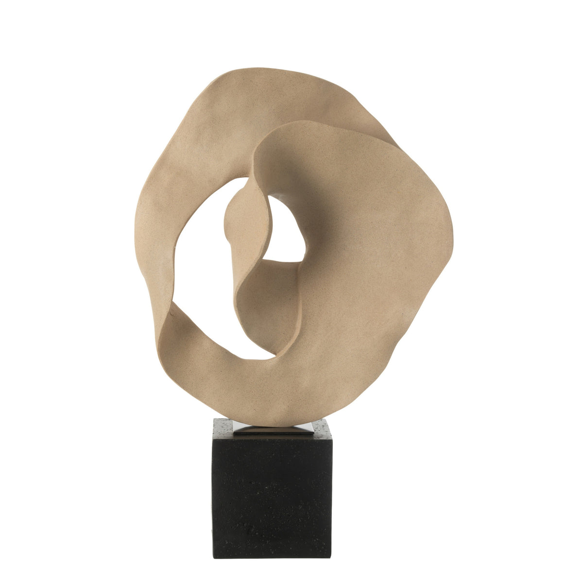 Deco Astratto Su Piedistallo Resina Beige/Nero J-Line