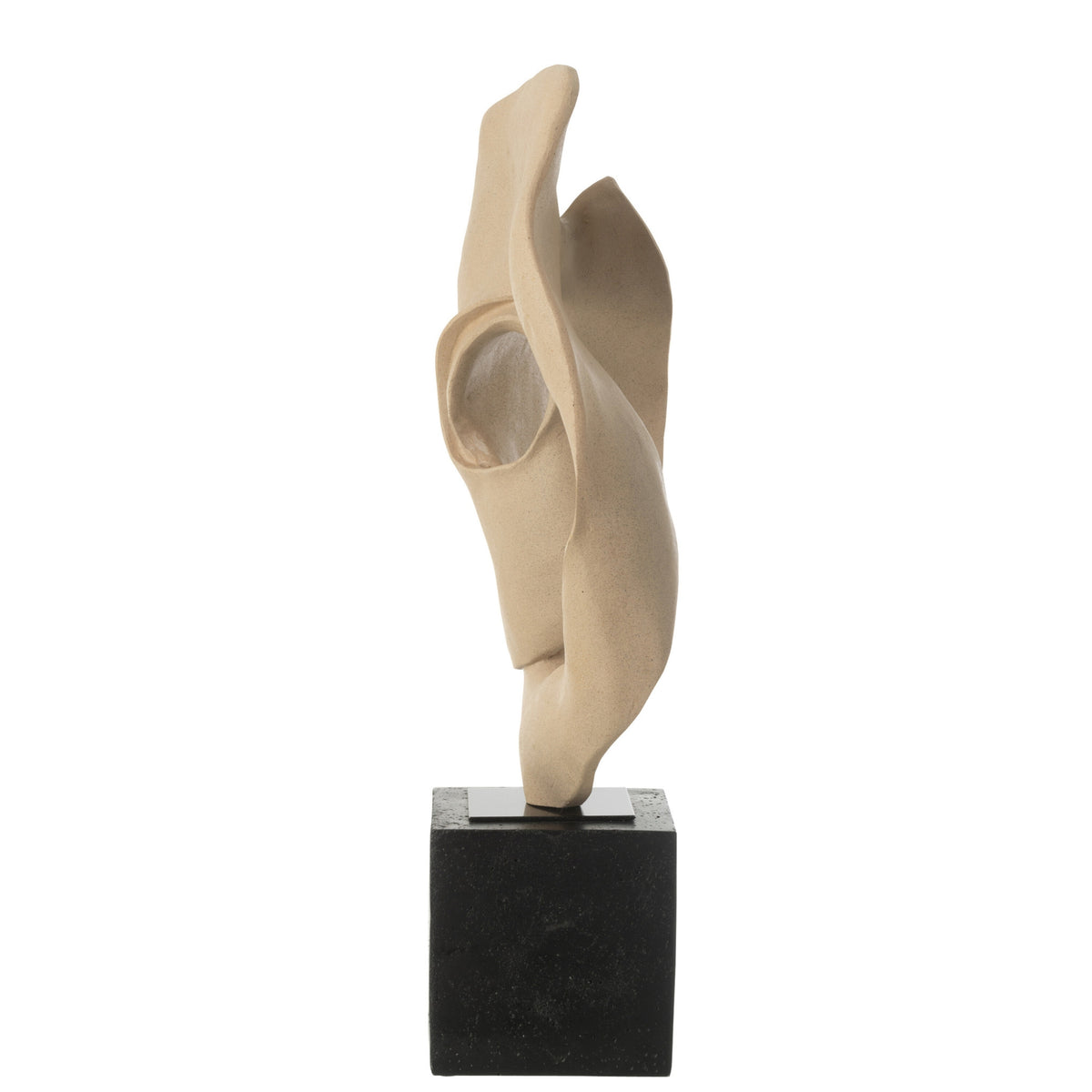 Deco Astratto Su Piedistallo Resina Beige/Nero J-Line