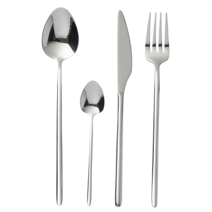 Set di posate Box C 24 pezzi Acciaio inossidabile Argento lucido J-Line