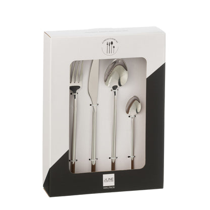 Set di posate Box C 24 pezzi Acciaio inossidabile Argento lucido J-Line