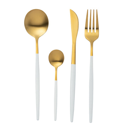 Set di posate Box A 24 pezzi Acciaio inossidabile Oro Bianco J-Line