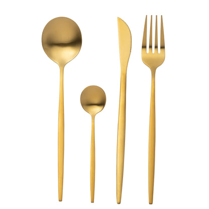 Set di posate Box A 24 pezzi Acciaio inossidabile Oro opaco J-Line