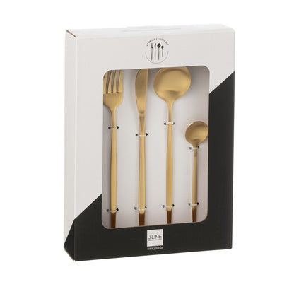 Set di posate Box A 24 pezzi Acciaio inossidabile Oro opaco J-Line