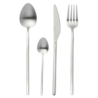 Set di posate Box C 24 pezzi Acciaio inossidabile Argento opaco J-Line