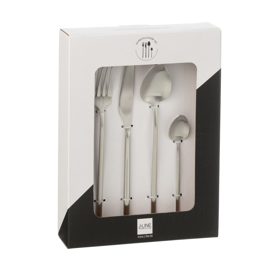 Set di posate Box C 24 pezzi Acciaio inossidabile Argento opaco J-Line