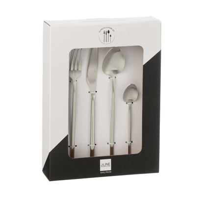 Set di posate Box C 24 pezzi Acciaio inossidabile Argento opaco J-Line