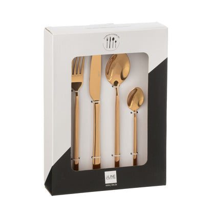Set di posate Box B 24 pezzi Acciaio inossidabile Rame lucido J-Line