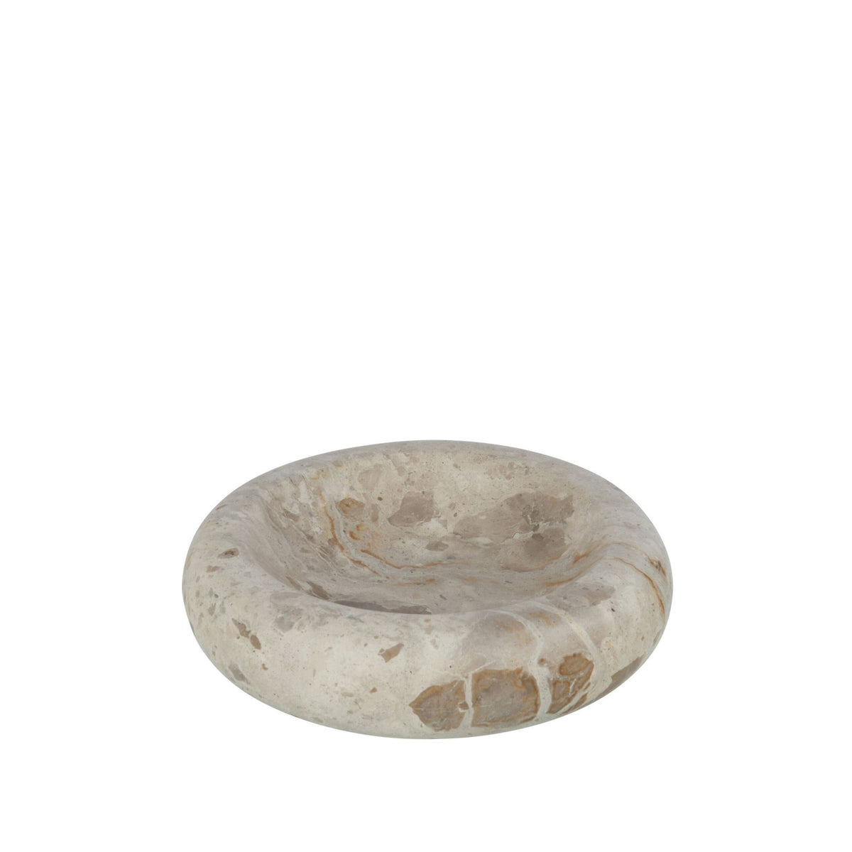Lussuosa ciotola bassa in marmo beige, piccola, J-Line