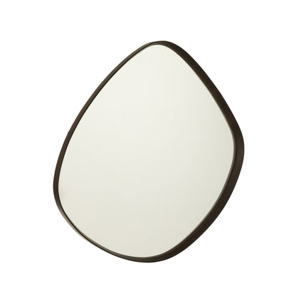 Specchio da parete Astratto Specchio/Mdf Marrone scuro Large