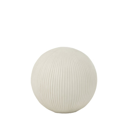 Palla decorativa in argilla bianca media 31,5x31,5x29,5cm