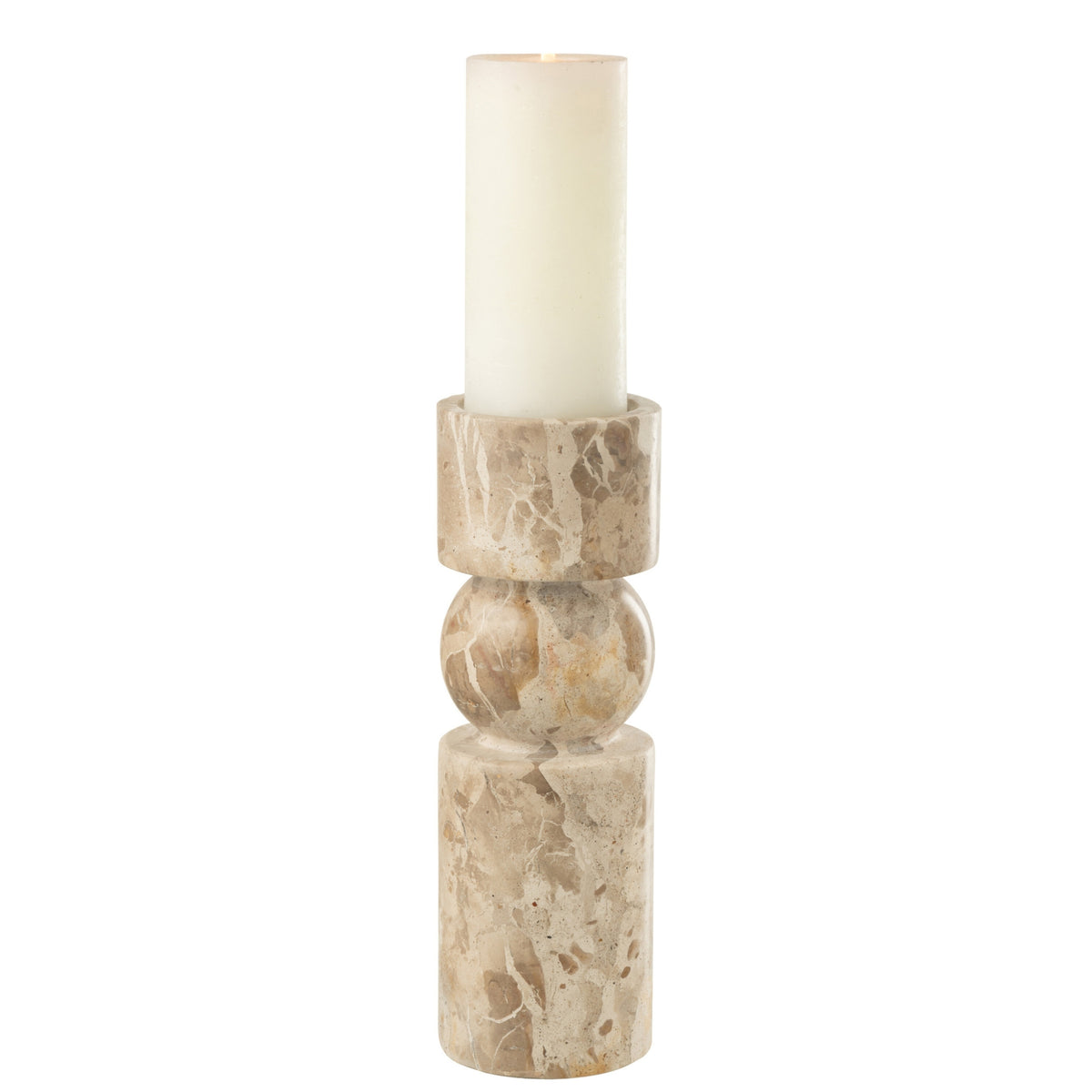 Portacandela Marmo Beige Large J-Line