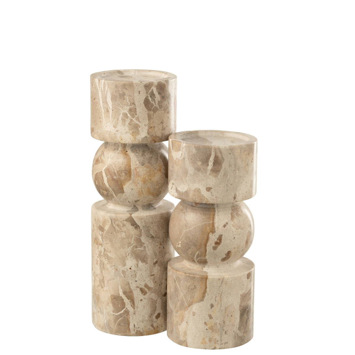 Portacandela Marmo Beige Large J-Line