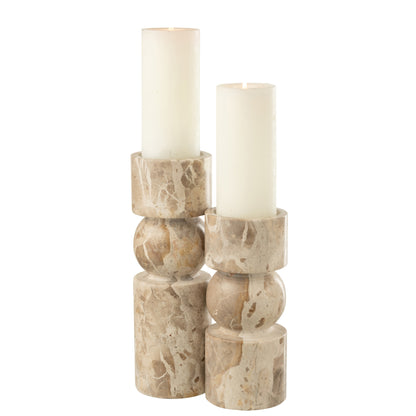 Portacandela Marmo Beige Large J-Line
