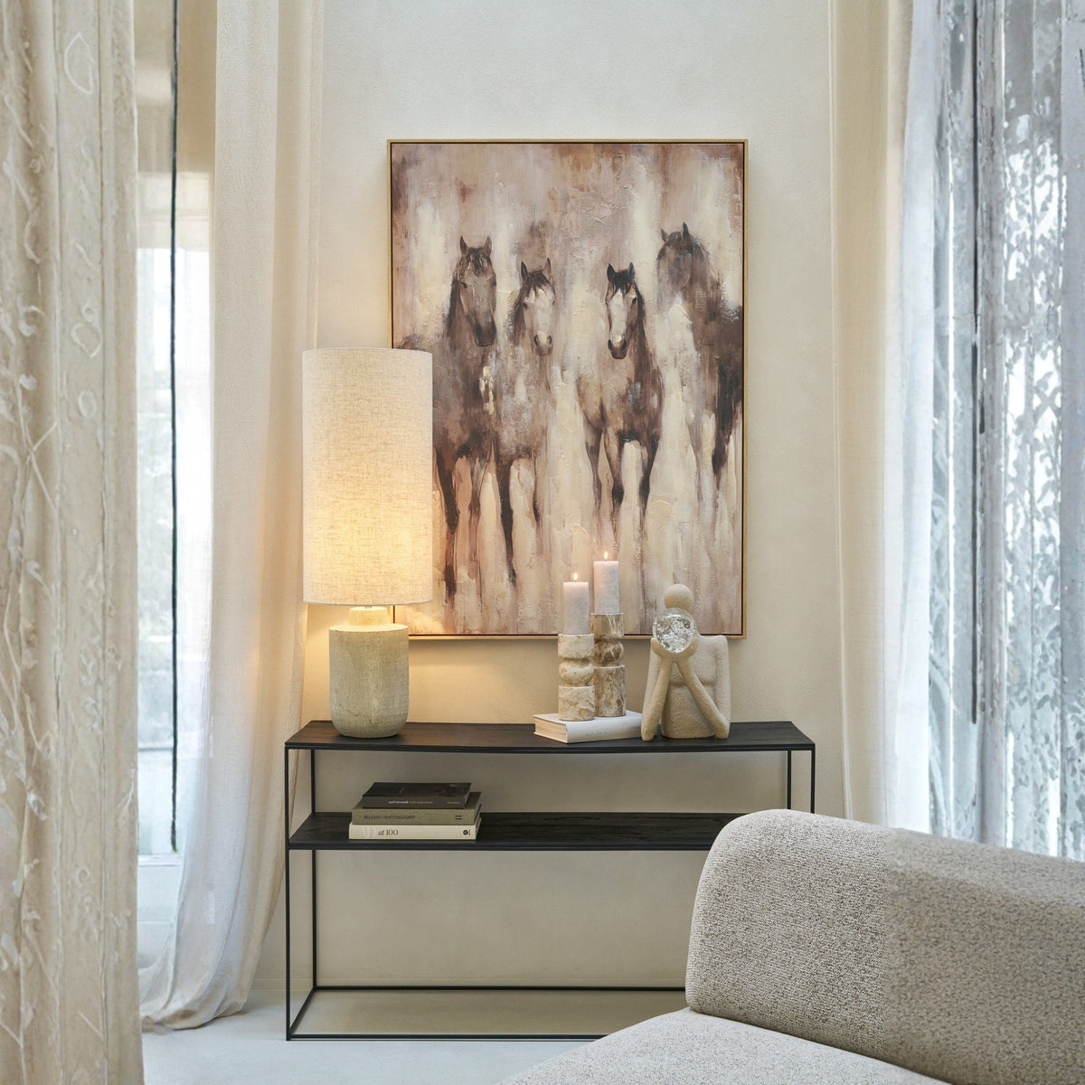 Portacandela Marmo Beige Large J-Line