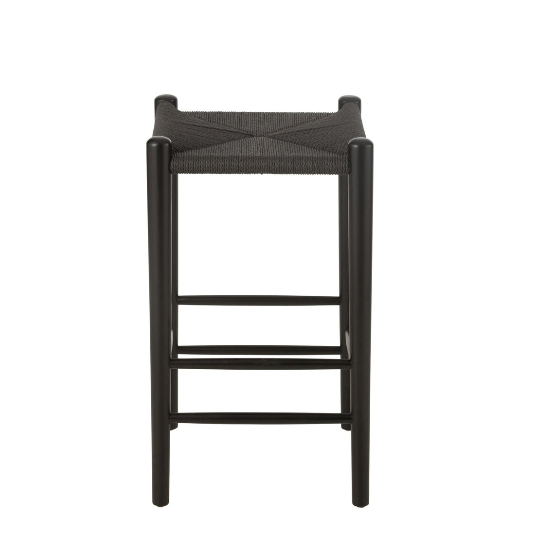 Sgabello da bar Oriental Legno di faggio/Corda Nero J-Line