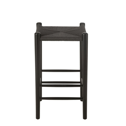 Sgabello da bar Oriental Legno di faggio/Corda Nero J-Line