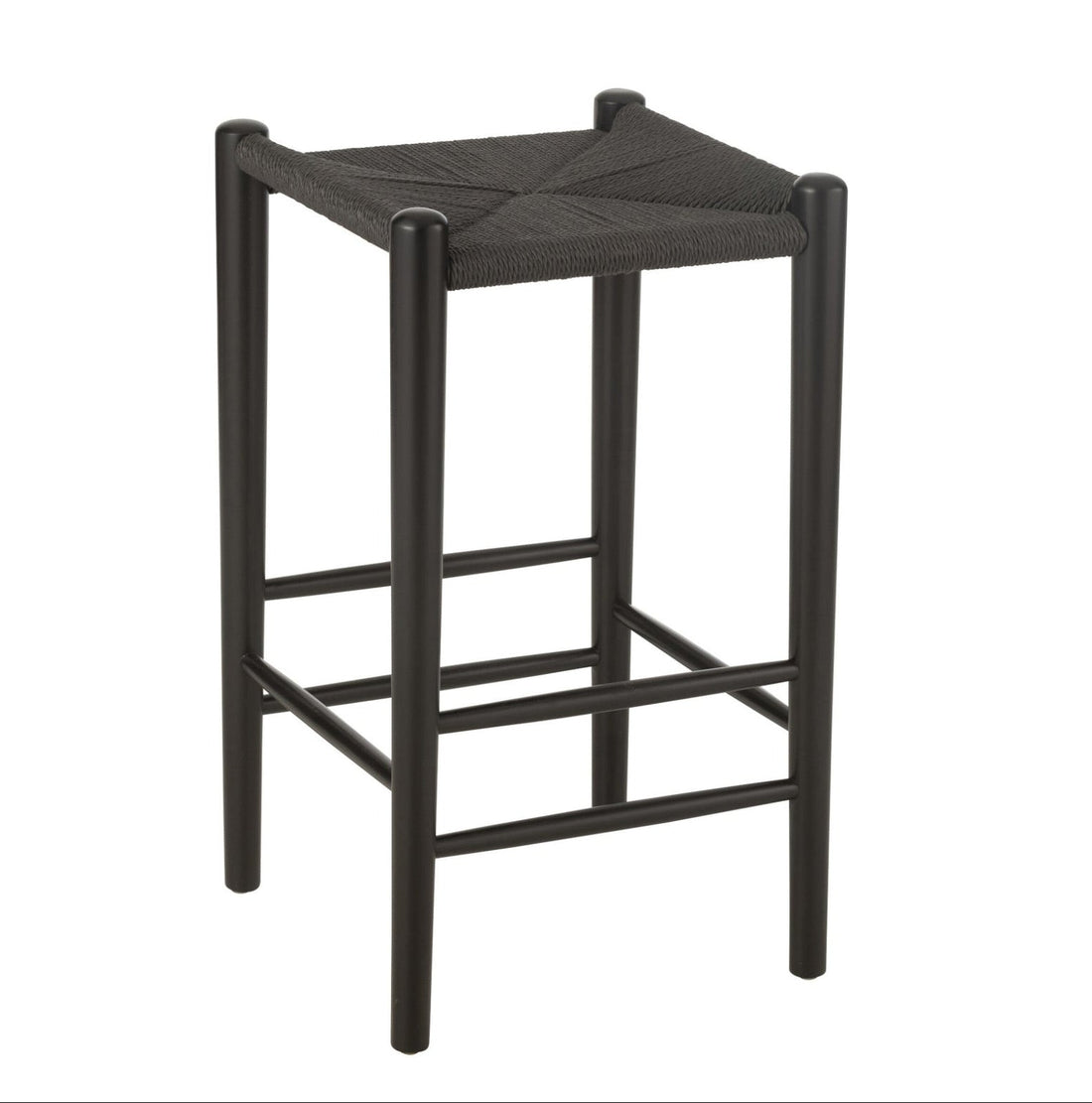 Sgabello da bar Oriental Legno di faggio/Corda Nero J-Line