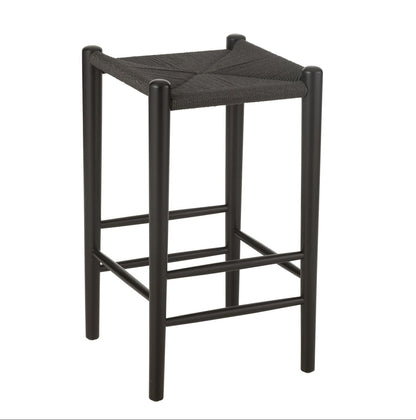 Sgabello da bar Oriental Legno di faggio/Corda Nero J-Line