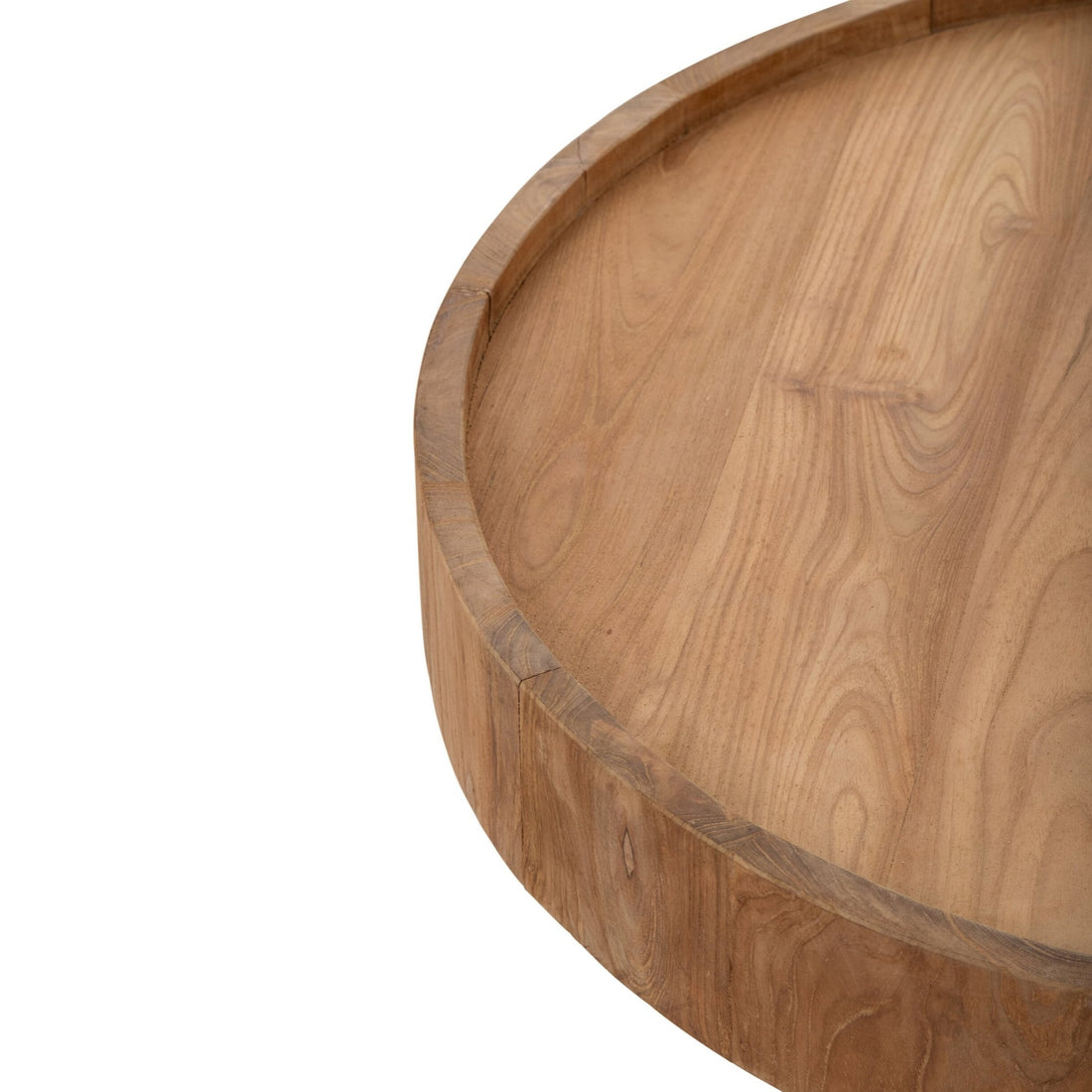 Tavolino da salotto rotondo in legno di teak naturale J-Line
