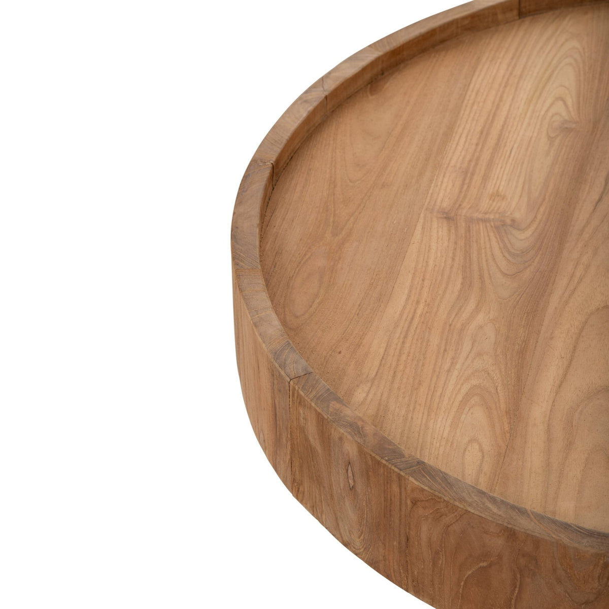 Tavolino da salotto rotondo in legno di teak naturale J-Line