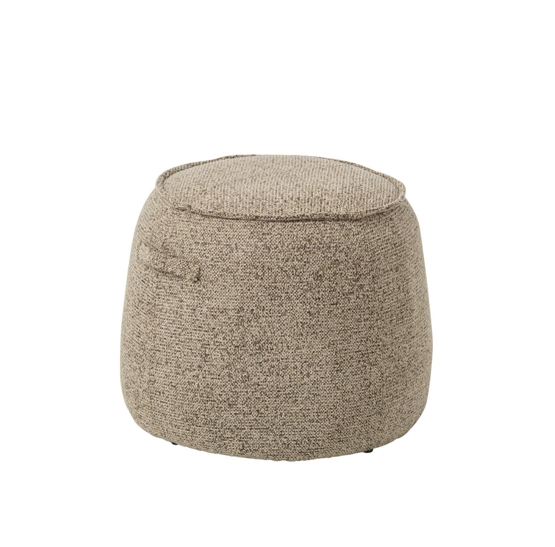 Pouf Alex Legno compensato/Tessuto Marrone/Ecru J-Line