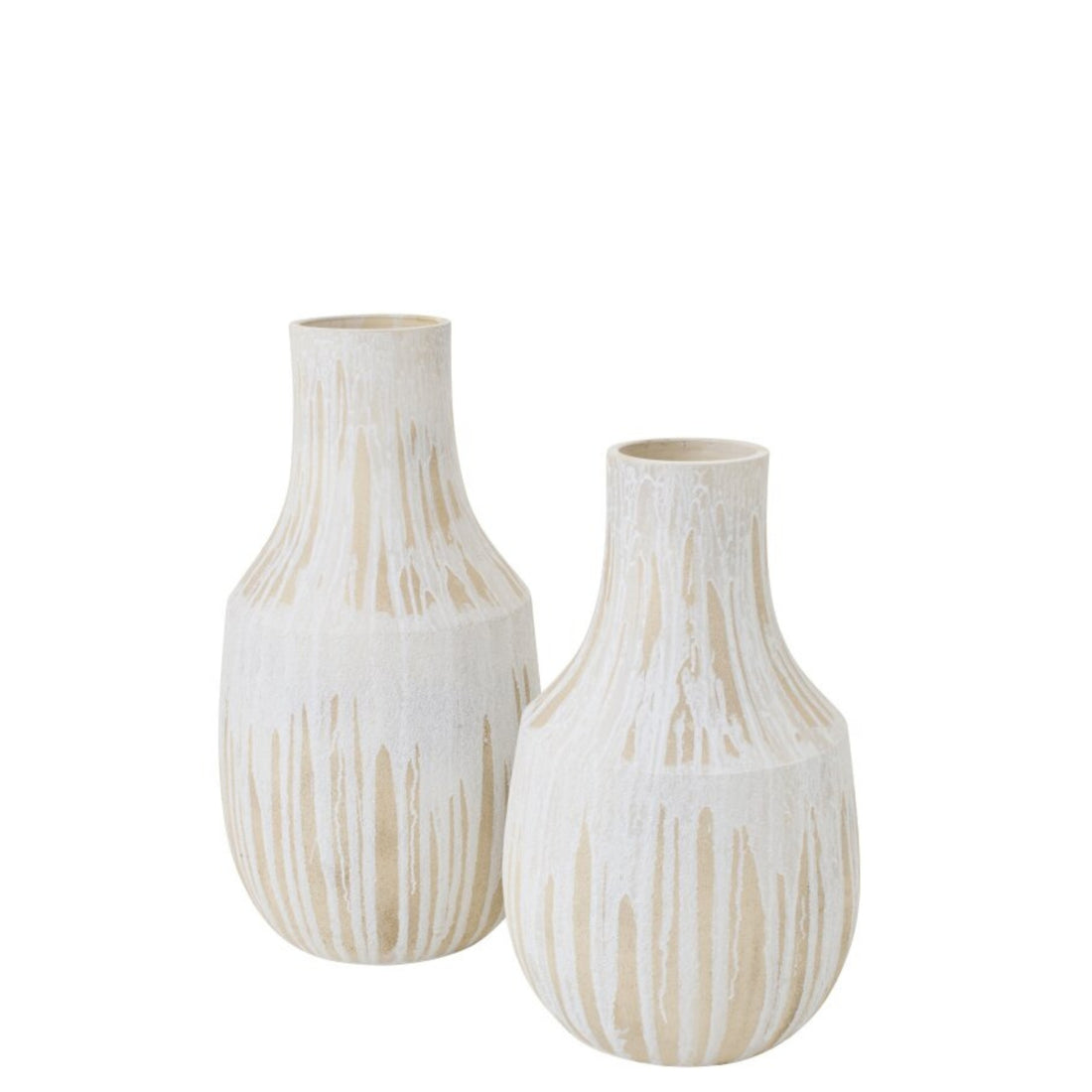 Vaso da terra in ceramica bianco/beige chiaro Large J-Line