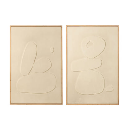 Decorazione da parete in MDF bianco assortimento di 2 J-Line