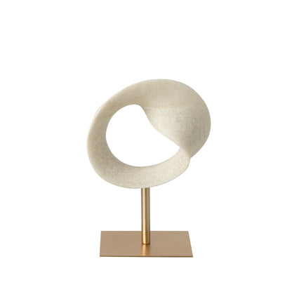 Decorazione Astratta in Resina Bianca/Oro Piccola J-Line