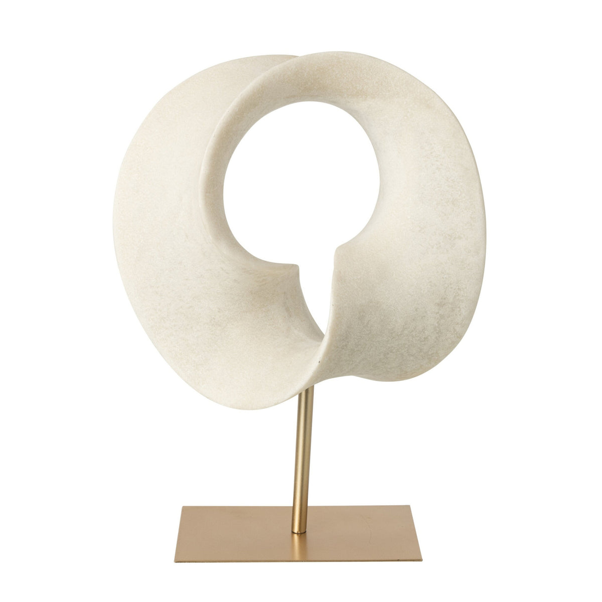 Decorazione Astratta in Resina Bianca/Oro Large J-Line