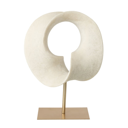 Decorazione Astratta in Resina Bianca/Oro Large J-Line