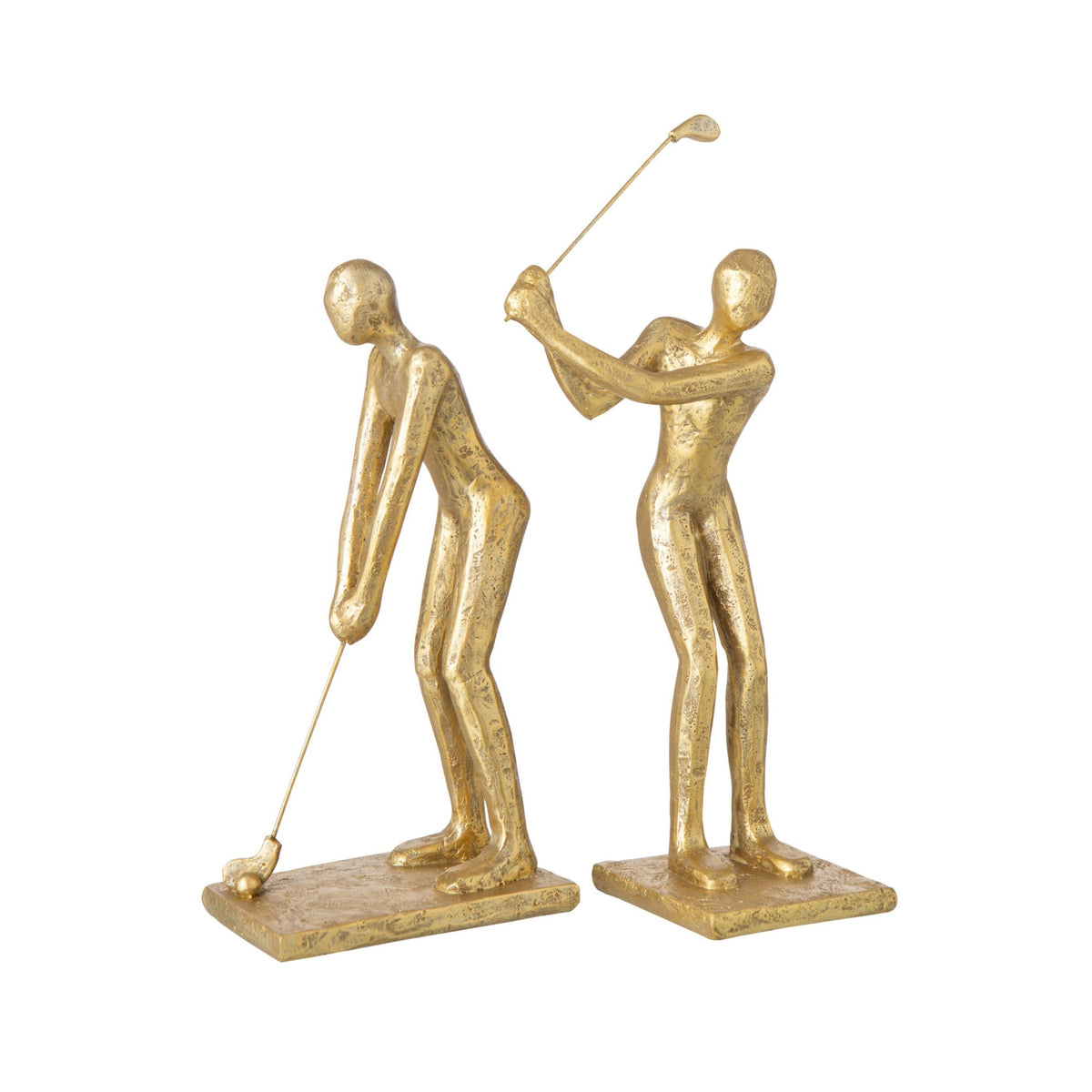 Assortimento di golfisti in poliresina dorata di J-Line, 2 pezzi