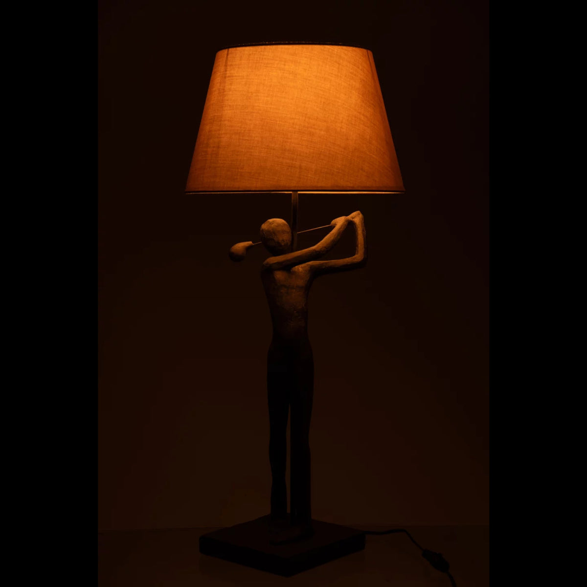 Lampada da tavolo Golfer in poliresina nera J-Line