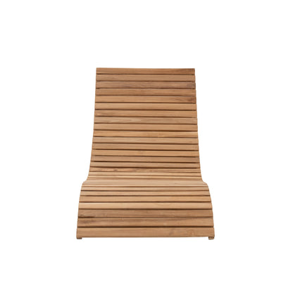 Lettino in legno di teak naturale J-Line