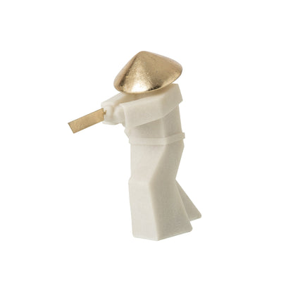 Statuetta Sport di Combattimento Resina Bianca/Oro J-Line