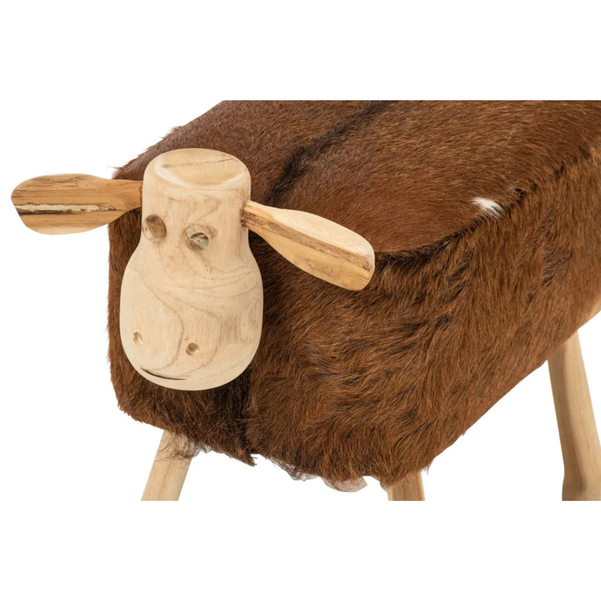 Sgabello Pecora in Pelle Marrone/Naturale J-Line