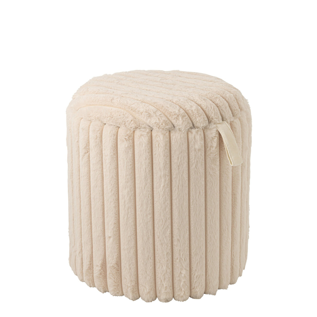 Pouf + Coperchio Scanalato MDF Beige J-Line