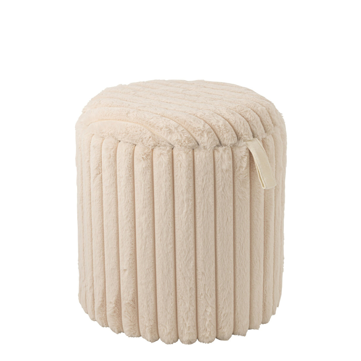 Pouf + Coperchio Scanalato MDF Beige J-Line