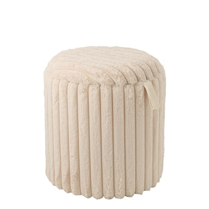 Pouf + Coperchio Scanalato MDF Beige J-Line