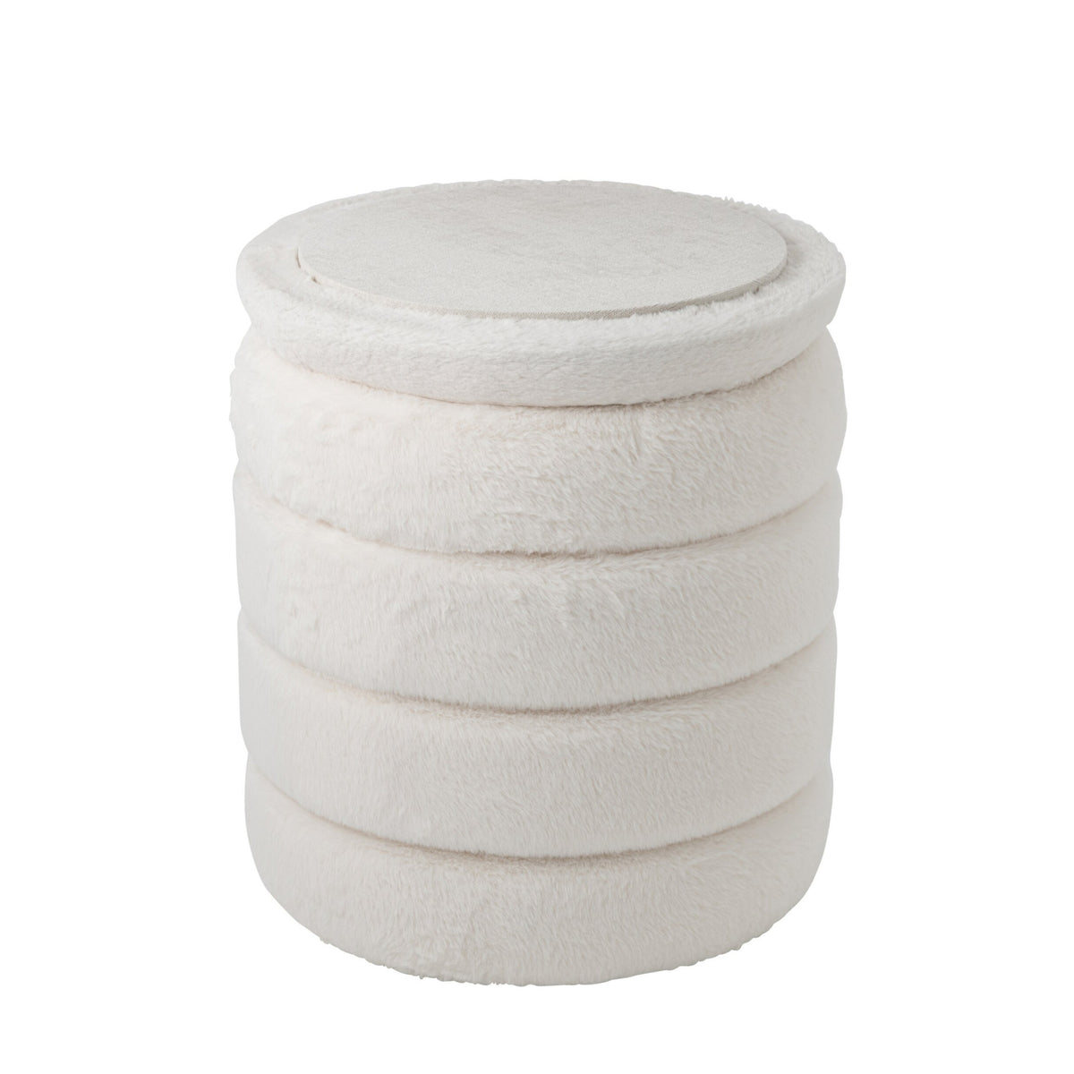 Pouf + Coperchio Mdf Bianco J-Line