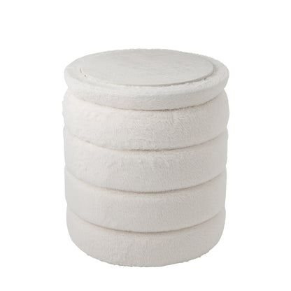 Pouf + Coperchio Mdf Bianco J-Line