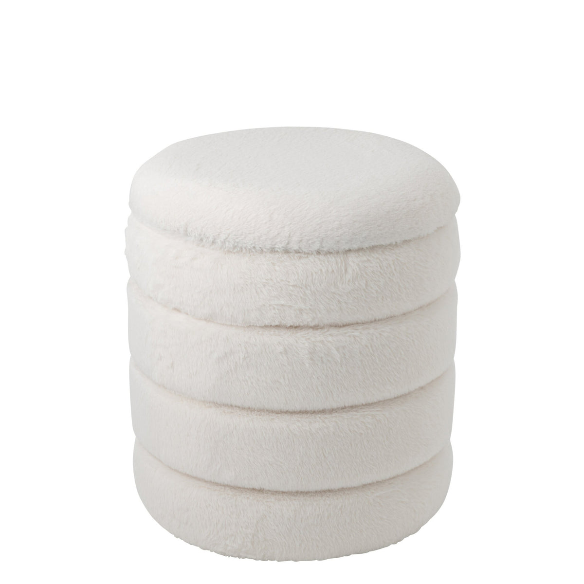 Pouf + Coperchio Mdf Bianco J-Line